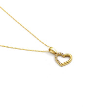 Real Gold Heart Stone with Side Hook Necklace - Model 0417 CWP 1971