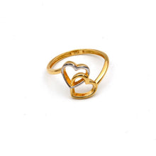 Real Gold 2 Color 2 Heart Ring 7802-YW (Size 5) R2844