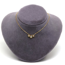 Real Gold 3 Movable Stone Adjustable Size Necklace - Model 0134 N1434