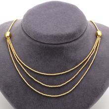 Real Gold Exquisite Three Layers Ball String Beads Luxury Necklace 4358 N1413
