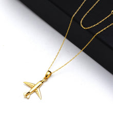 Real Gold Mini Airplane Jet Necklace 0129 CWP 2026