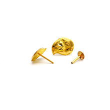 Real Gold Leaf Studs with Long Screw Tops Perfect for Ear and Nose Piercings E1888