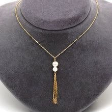 Real Gold 2 Pearl Adjustable Size Necklace (45 cm) 0434 N1509