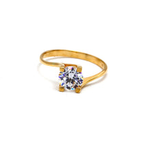 Real Gold Twisted Stone Ring 0255 (Size 5.5) R2482