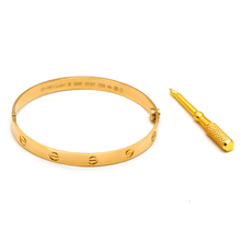 Real Gold Solid Screw Bangle GZJCTBLZ0209 - (SIZE 20) BA1558