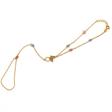 Real Gold 3-Color Hand Wrist Chain Bracelet with Finger Flower and Butterfly - Model 5759 BR1680