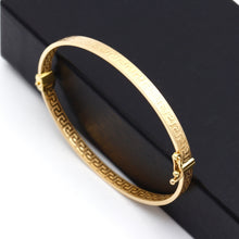 Real Gold Thick Plain Maze Hoop Bangle 0106/4 - (SIZE 19) BA1572