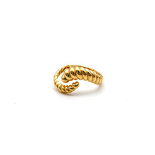 Real Gold Twisted Ring 0194 (Size 7) R2824