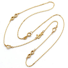 Real Gold Infinity Heart Love Necklace 1177 (40 C.M) N1530