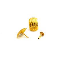 Real Gold Carved Studs with Long Screw Tops Perfect for Ear and Nose Piercings E1893