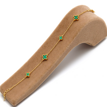 Real Gold GZVC 4 Clover Green Bracelet - Luxury, Unique, and Elegant Design - Style 1859, Design BR1662