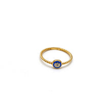 Real Gold Evil Eye Rope Twisted Ring 7060 (SIZE 8) R2449