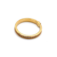 Real Gold Straight Line Linear Spark Stone Ring 0109 (Size 5.5) R2718