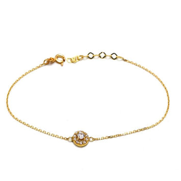 Real Gold Luxury Stone Bracelet with Round Design (19 C.M) - Model 0057 BR1702