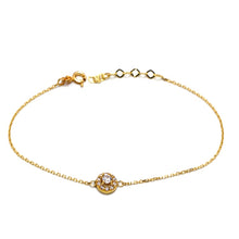 Real Gold Luxury Stone Bracelet with Round Design and Adjustable Size - Model 0057 BR1702