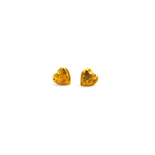 Real Gold Line Heart Studs with Long Screw Tops Perfect for Ear and Nose Piercings E1889