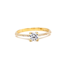 Real Gold Timeless Solitaire Stone Ring 0316 (Size 8) R2783