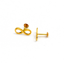 Real Gold Infinity Studs with Long Screw Tops Perfect for Ear and Nose Piercings E1896