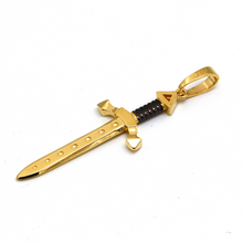 قلادة رجالية من الذهب الحقيقي على شكل خنجر كبير وسيف مع قلادة سلسلة هولو رولو 1393 CWP 1900