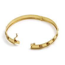 Real Gold GZVC Elegant Clover Stone Bangle 0381 - (SIZE 14) BA1497