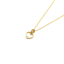 Real Gold Heart Stone Design Necklace 0173 CWP 1948