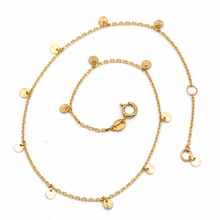Real Gold Dangler Round Charms Adjustable Size Anklet 7881 (25 C.M) A1331