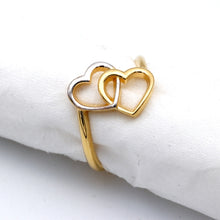 Real Gold 2 Color 2 Heart Ring 7802-YW (Size 5) R2844
