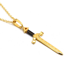قلادة رجالية من الذهب الحقيقي على شكل خنجر كبير وسيف مع قلادة سلسلة هولو رولو 1393 CWP 1900