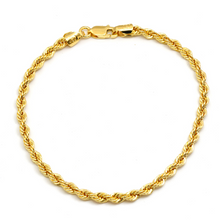 Real Gold Solid Thick Rope Chain Bracelet 4 MM 2603 (17 C.M) BR1574