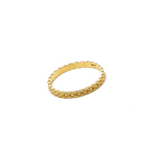 Real Gold Plain Beads Twisted Unisex Engagement Ring 1066 (Size 8) R2443