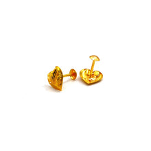 Real Gold Line Heart Studs with Long Screw Tops Perfect for Ear and Nose Piercings E1889