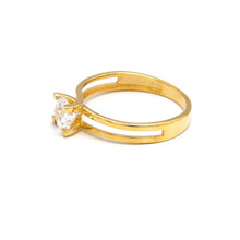 خاتم سوليتير مزدوج الخط من الذهب الحقيقي 0273 (مقاس 5) R2750