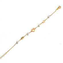 Real Gold 4 Pearl with 3 Heart Bracelet 2222 (19 C.M) BR1849