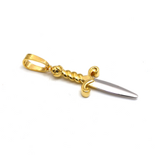 قلادة من الذهب الحقيقي بلونين على شكل سكين خنجر 1392 P 1901