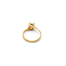 Real Gold Twisted Stone Ring 0255 (Size 6.5) R2483