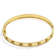 Real Gold GZVC Elegant Clover Stone Bangle 0381 - (SIZE 13) BA1496