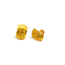 Real Gold Carved Studs with Long Screw Tops Perfect for Ear and Nose Piercings E1893