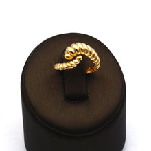 Real Gold Twisted Ring 0194 (Size 7) R2824