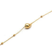 Real Gold Teardrop with Textured Roller Adjustable Size Anklet (23+2 = 25 C.M) 1676 A1355
