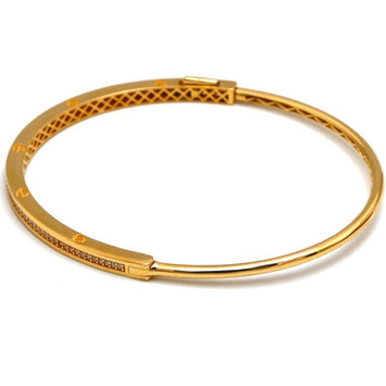 Real Gold Embossed Stone Screw Bangle GZJCT 0342 (SIZE 15) BA1449