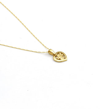 Real Gold Angel Heart Necklace - Model 0425 CWP 1982