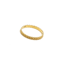 Real Gold Plain Beads Twisted Unisex Engagement Ring 1066 (Size 7) R2442