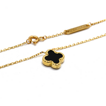 Real Gold GZVC Black Clover Adjustable Size Necklace 0440 N1410