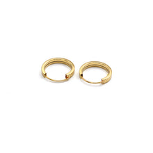 Real Gold Round Maze Hoop Clip Earrings Set - Model 5682-3 E1911