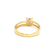 خاتم سوليتير مزدوج الخط من الذهب الحقيقي 0273 (مقاس 5) R2750