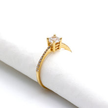Real Gold Timeless Solitaire Stone Ring 0316 (Size 8) R2783
