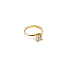 Real Gold Twisted Stone Ring 0255 (Size 6.5) R2483