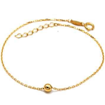 Real Gold 3 MM Ball Adjustable Size Bracelet (19 C.M) 3140 BR1611