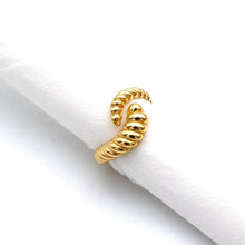Real Gold Twisted Ring 0194 (Size 7) R2824