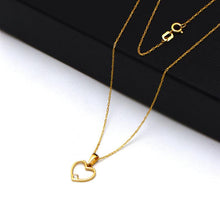 Real Gold Heart Stone Design Necklace 0173 CWP 1948